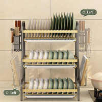 Vente chaude En Métal Plat Séchoir Vaisselle Étagère De Rangement Plaque Organisateur Armoire Comptoir Maison Cuisine Outils