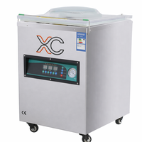 Machine d'emballage sous vide à couvercle convexe Xicang XC-380, double pompe, haute aspiration, en acier inoxydable, pour la viande et la volaille
