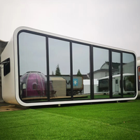 Conteneur personnalisé en forme de capsule Apple, bâtiment préfabriqué, panneau sandwich, design moderne, bureau, hôtel, villa, complexe hôtelier