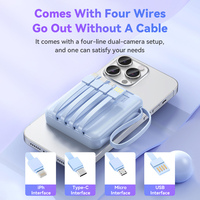 Promotion DX270 : Mini Powerbanks portables ultra-minces Li-Polymère à charge rapide avec câbles intégrés, chargeur rapide 10000 mAh, produit économique