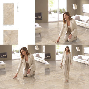 Modern Travertino Beige Polished GVT Porcelain Tiles 600x1200mm Indoor Floor <b>Wall</b> Tiles India Design - Product Image 3