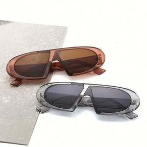 Gafas de Sol Retro de Moda 2020 para Hombre y Mujer, Lentes de Una Pieza con Degradado, Protección UV400, Estilo Steampunk Ovaladas - Product Image 2