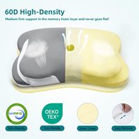 Oreiller de voyage ergonomique en mousse à mémoire de forme avec logo personnalisé pour soulager les douleurs cervicales, forme papillon pour un soutien optimal pendant le sommeil