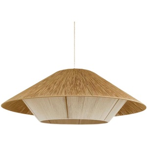 Lustre en corde de chanvre rétro japonais, forme de tambour, source de lumière LED E27, couleur blanche, utilisation pour hôtel, salle de banquet, restauration - Product Image 5