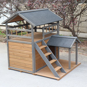 Chuồng chó gỗ hai tầng, kiểu dáng chắc chắn, dùng ngoài trời - Product Image 4