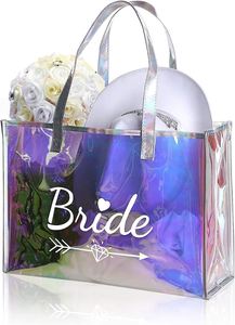 Bachelorette Party Tote <b>Wedding</b> <b>Gifts</b> Bridesmaid Neon Holographic <b>Bride</b> Beach Bag - Product Image 2