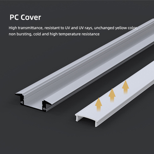 Tùy chỉnh <span class=keywords><strong>LED</strong></span> dải ánh sáng nhôm hồ sơ 17*7 Mét lõm <span class=keywords><strong>LED</strong></span> Nhôm hồ sơ kênh với khuếch tán trắng đen - Product Image 5