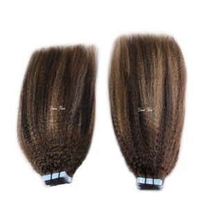 Extension Adesive in <span class=keywords><strong>Capelli</strong></span> Umani Vmae Remy, Radici Scure con Balayage, <span class=keywords><strong>Biondo</strong></span> Cenere Miele, Ricci Afro, Lisci Crespi - Product Image 3