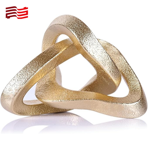 Sculpture nœud infini, décoration nœud doré, petites décorations abstraites, statue moderne pour table basse, sculpture dorée - Product Image 5