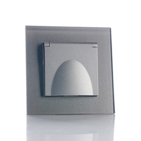Prise murale allemande Schuko avec panneau en verre trempé résistant aux rayures et durable, norme européenne, avec couvercle étanche IP44