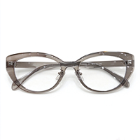 MX-52064 Lunettes de soleil œil de chat noires mates de luxe françaises, montures optiques rétro pour femmes, anti-lumière bleue, lunettes de créateur en gros