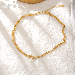 Hoge Kwaliteit Waterdichte 18K Vergulde Rvs Sieraden Ot Sluiting Ketting Zoet <span class=keywords><strong>Water</strong></span> Parel Ketting - Product Image 3
