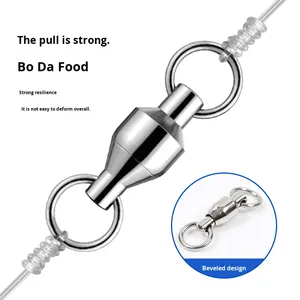 Phụ kiện câu cá kiểu lure, vòng xoay hình số 8 tốc độ cao, móc khóa xoay, tải trọng 6.0kg, chất liệu đồng thép không gỉ, đường kính 15mm - Product Image 5