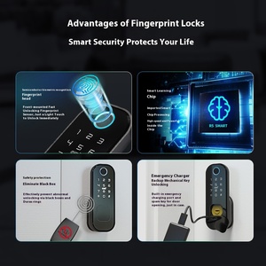 टुया ऐप टलॉक संगत स्मार्ट बाहरी लकड़ी फिंगरप्रिंट पासवर्ड ब्लूटूथ वाई-इन-वन के लिए ऑल-इन-वन-हेड लॉक - Product Image 4