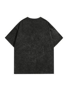 T-shirt à col rond surdimensionné 100% coton pour homme, manches courtes, imprimé lettres, hauts d'été graphiques, tissu tricoté léger - Product Image 2