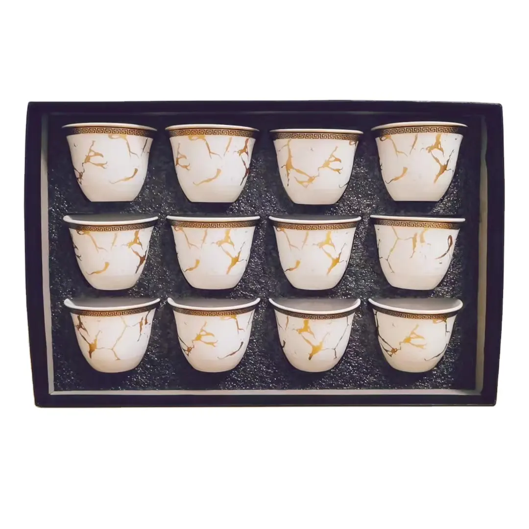 Nhà Máy Bán Buôn Mini Xương Trung Quốc Tái Sử Dụng Gốm 12 Cái Sứ Arabic Cốc Cà Phê Cawa Cup Set