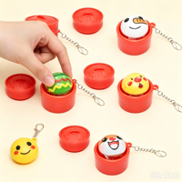 Porte-clés Fidget Spinner lumineux, jouet anti-stress à pression avec boule de dessin animé, pour filles et garçons, idéal pour les fêtes, breloque de sac, vente en gros