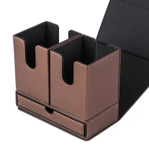 Waterproof 200+ Card Magnetic Playing Card Storage Box Microfiber Lining Compatible MTG TCG Leather Deck Card Boxes