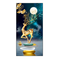 Peinture décorative de cerf de haute qualité HD art mural salon décoratif cristal porcelaine peinture murale