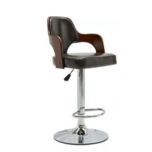 <span class=keywords><strong>Tabouret</strong></span> de bar de loisirs en cuir texturé moderne américain, <span class=keywords><strong>tabouret</strong></span> <span class=keywords><strong>haut</strong></span> en bois massif avec fonction réglable pour la salle à manger - Product Image 2
