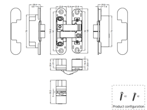 Высокое качество цинковый сплав дверной шарнир 3D Регулируемый скрытый шарнир для 40 кг 60 кг двери - Product Image 2