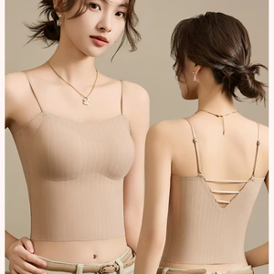 986 # Desnudez sin rastro, sin tirantes de Aro de acero, hermosa envoltura trasera, almohadilla para el pecho femenino, Copa fija todo en uno, Sujetador envolvente interior y exterior - Product Image 1