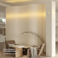 Folding Mobile Background Wall Luminous Paper Wood Wall Modern Simplicity Screen Soft Partition for Living Room Office Porch