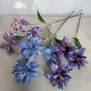 Fleur artificielle en soie Jinxi, réaliste, pour mariage, décoration intérieure, accessoire photo, fleur de bureau, bleu violet, impression 3D - Product Image 3