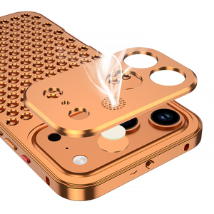 Funda Metálica Antigolpes con Disipación de Calor para Teléfono 17 Pro Max/16 Pro/15/14/13 Pro Max, Difusor de Aromaterapia Desmontable en la Parte Trasera - Product Image 4