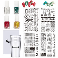 Vernis à ongles Art Grattoir Stamper Plate Christmas Art Plates DIY Design Nail Tool Nail Stamper Set