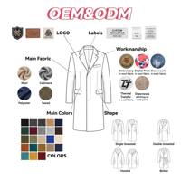 Manteau Trench Croisé Homme Grande Taille Long Personnalisé OEM Vente en Gros Mode Masculine