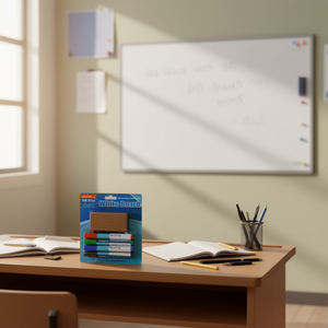 Weibo Whiteboard Marker 4+1 Eraser Mixed Ink Color WB-8015 Repeated Filling School Office Use - Product Image 2