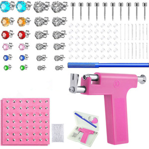 Ensemble de clous d'oreille punk en zircon coloré Gaby, clous d'oreille, pistolet de perçage, outil de perçage corporel pour oreilles, nez, <span class=keywords><strong>nombril</strong></span> - Product Image 3