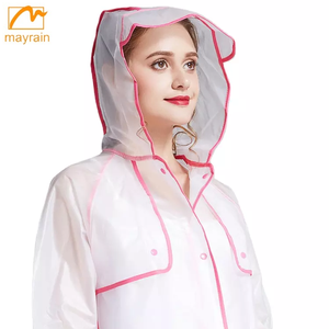 Chubasqueros reutilizables EVA para adultos, chubasquero de moda ecológico transparente para viajes al aire libre, chubasquero impermeable portátil - Product Image 5