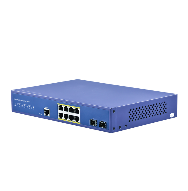 Factory OEM 10/100/1000Mbps 8 ports Ethernet gigabit managed network switch with 2*SFP ports