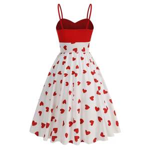 Vestidos de Fiesta de Verano para Mujer, sin Mangas, con Estampado de Corazón, Retro, Vintage, Línea A - Product Image 2