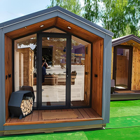 2025 Nueva Sauna de techo puntiagudo al aire libre 4-6 personas Sauna de cedro rojo con ventana panorámica