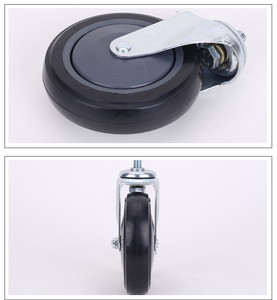 Roues de roulette PU noires de 4/5 pouces pour roue de chariot de supermarché roue épaisse - Product Image 4