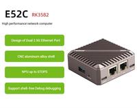 Ruisha Radxa E52C RK3582 cangkang logam campuran aluminium, Port Ethernet ganda 2.5G Gateway WiFi untuk pembuangan panas