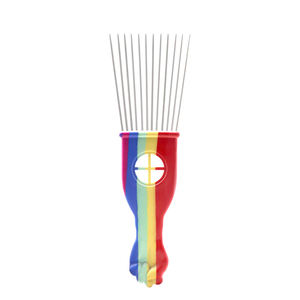 Nouveau peigne à cheveux afro en métal coloré, 4 tailles, avec picots en acier inoxydable, pour usage en <span class=keywords><strong>salon</strong></span> - Product Image 2