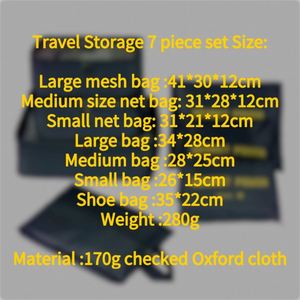 High Quality Wholesale Packing Cubes 7 Pcs Portable Waterproof Large Capacity Multipurpose Travel <b>Clothes</b> <b>Storage</b> Bags - Product Image 6