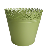 Série de pots à fleurs en métal galvanisé de couleur vive, pots creux en métal pour la décoration de la maison et du jardin