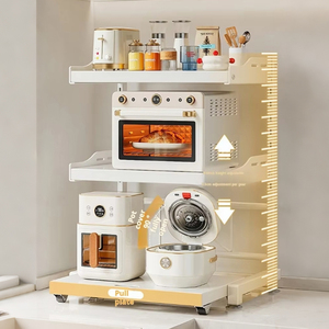 Soporte de Acero al Carbono de 3 Niveles con Altura Ajustable para Horno de <span class=keywords><strong>Microondas</strong></span>, Tostadora y Parrilla, Fabricado en China - Product Image 4