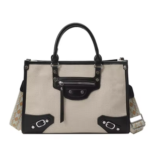 Bolso de Mujer Casual a la Moda, Estilo Retro, Bolso de Mano de Gran Capacidad, Bolso Bandolera de Lona con Cremallera - Product Image 4