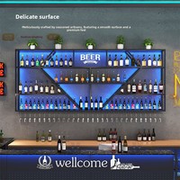 Porte-vin mural en fer forgé de style industriel avec support d'affichage multifonctionnel pour meubles de maison, capacité de 30 à 39 bouteilles