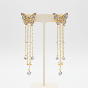 Tending stile coreano farfalla cristallo oro lampadario orecchini eleganti e vendita calda accessori di moda all'ingrosso - Product Image 2