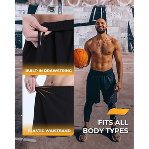 Pantalones Cortos Deportivos de Secado Rápido para Hombre, Pantalones Cortos de Gimnasio para Entrenamiento y Correr al por Mayor, con Estampado Personalizado y Cierre Elástico en la Cintura - Product Image 5