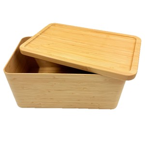 กล่องขนมปังไม้ไผ่ สีไม้ธรรมชาติ ฝาเปิด-ปิด ภาชนะเก็บของในครัว - Product Image 1