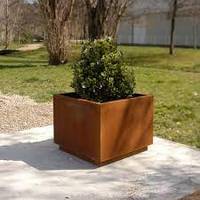 Pot Bunga Baja Corten Rakitan Flat Pack KD, Kotak Penanam Baja Corten