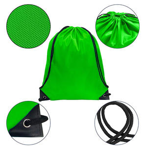 Custom Logo Promotional Polyester Nylon Sports Bulk <b>Drawstring</b> <b>Backpack</b> Draw String Bag for School Gym - Product Image 3